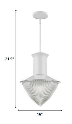 Skylar 1-Light White Pendant With Halophane Glass Shade