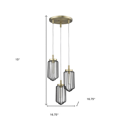 Reece 3-Light Aged Brass Chandelier