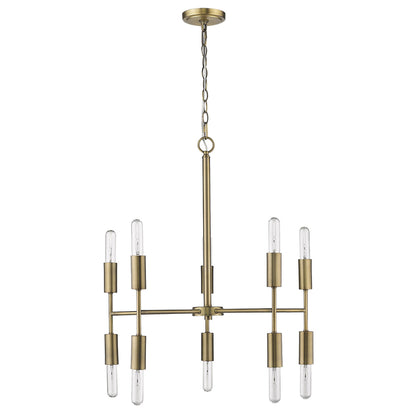 Perret 10-Light Aged Brass Chandelier