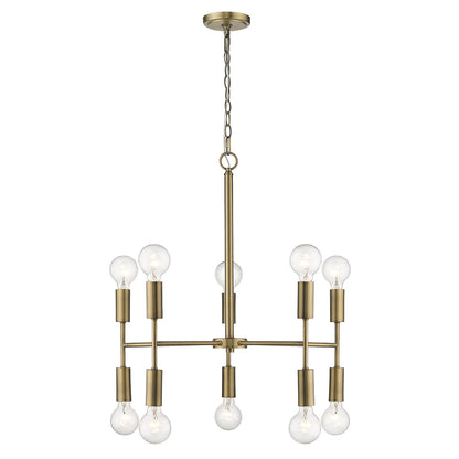 Perret 10-Light Aged Brass Chandelier