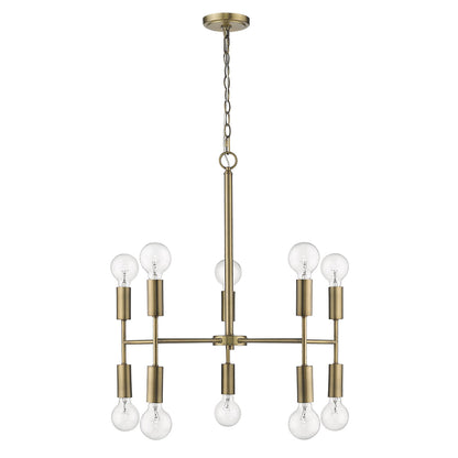 Perret 10-Light Aged Brass Chandelier