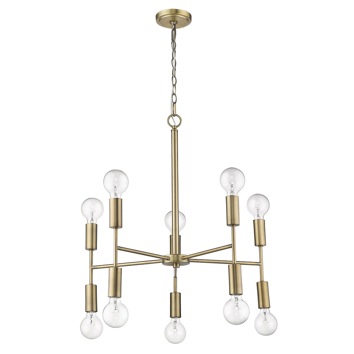 Perret 10-Light Aged Brass Chandelier