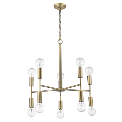 Perret 10-Light Aged Brass Chandelier