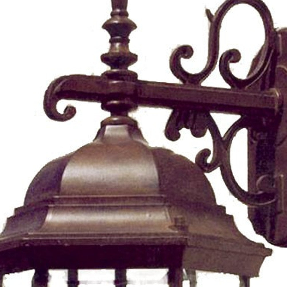 Dark Brown Hanging Ornamental Lantern Wall Light