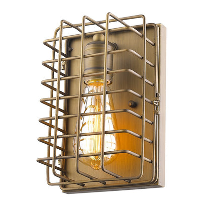 Light Gold Cage Wall Sconce