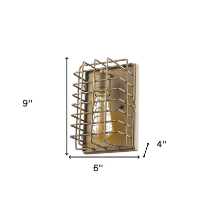 Light Gold Cage Wall Sconce