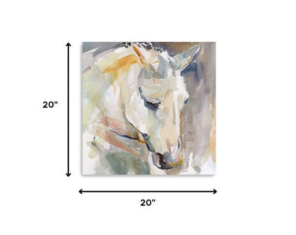 20" x 20" Abstract Watercolor Horse Canvas Wall Art