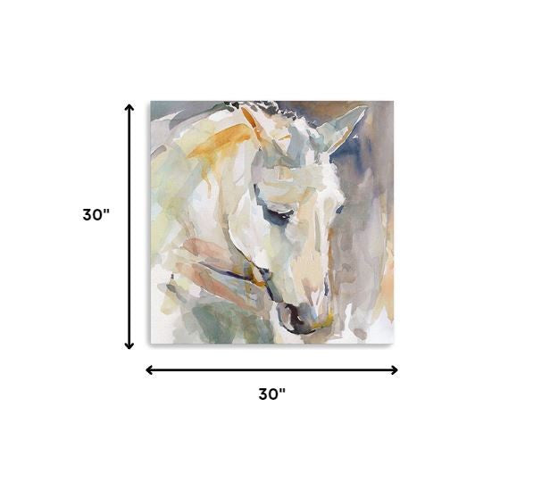 20" x 20" Abstract Watercolor Horse Canvas Wall Art