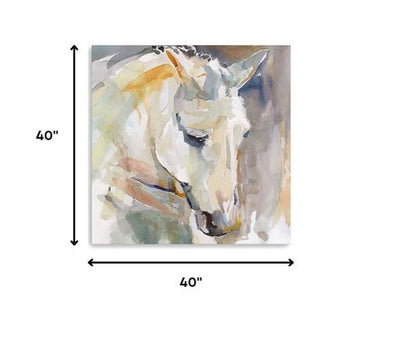 20" x 20" Abstract Watercolor Horse Canvas Wall Art