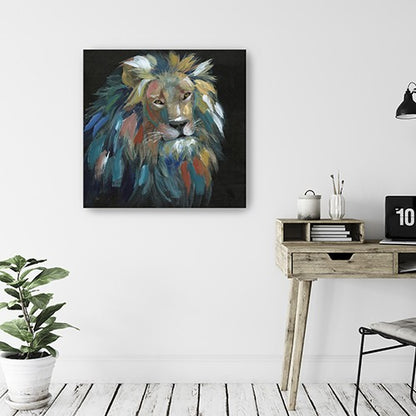 Painted Lion Portrait Unframed Print Wall Art