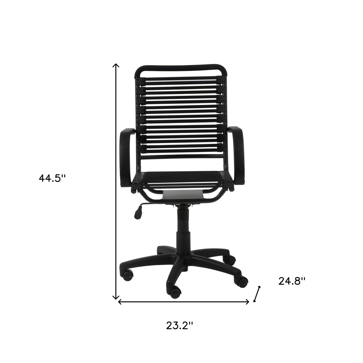 Black Swivel Adjustable Task Chair Bungee Back Steel Frame