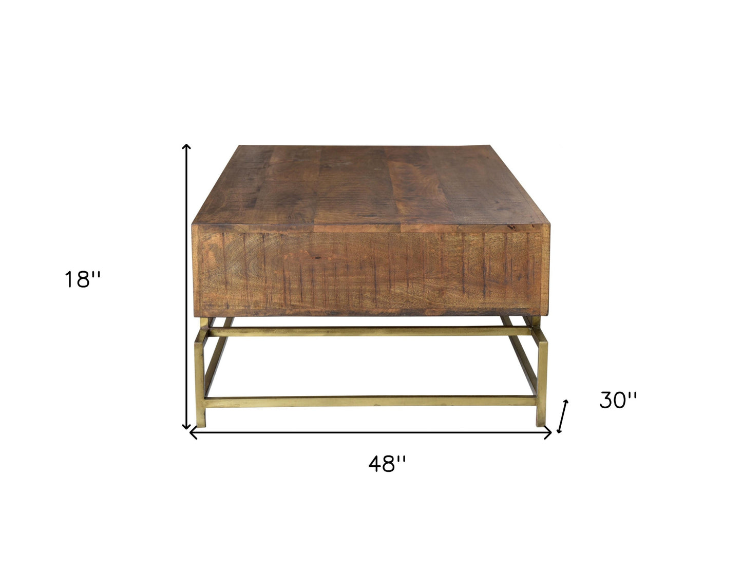 Brown and Gold Storage Coffee Table