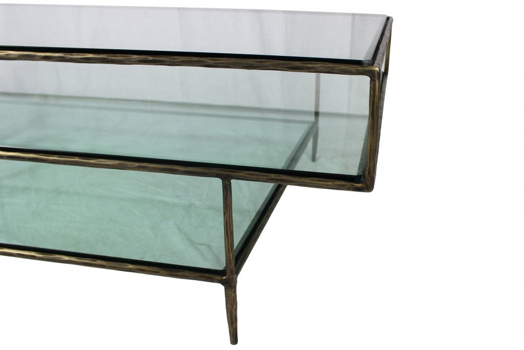 Clear Glass Triple Layered Coffee Table