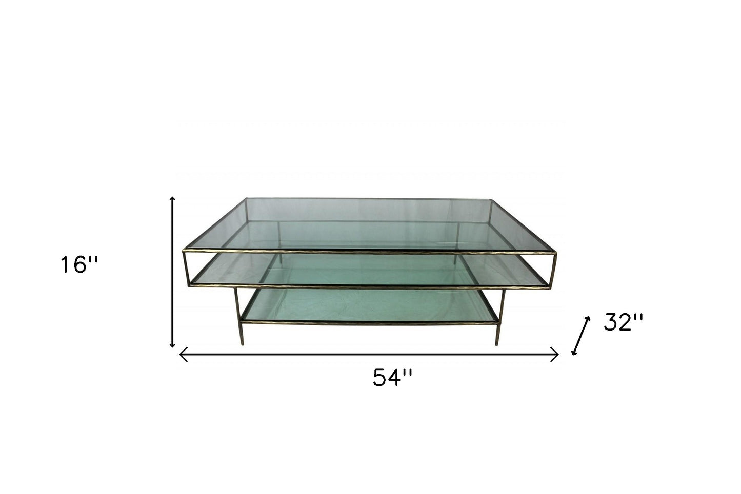 Clear Glass Triple Layered Coffee Table