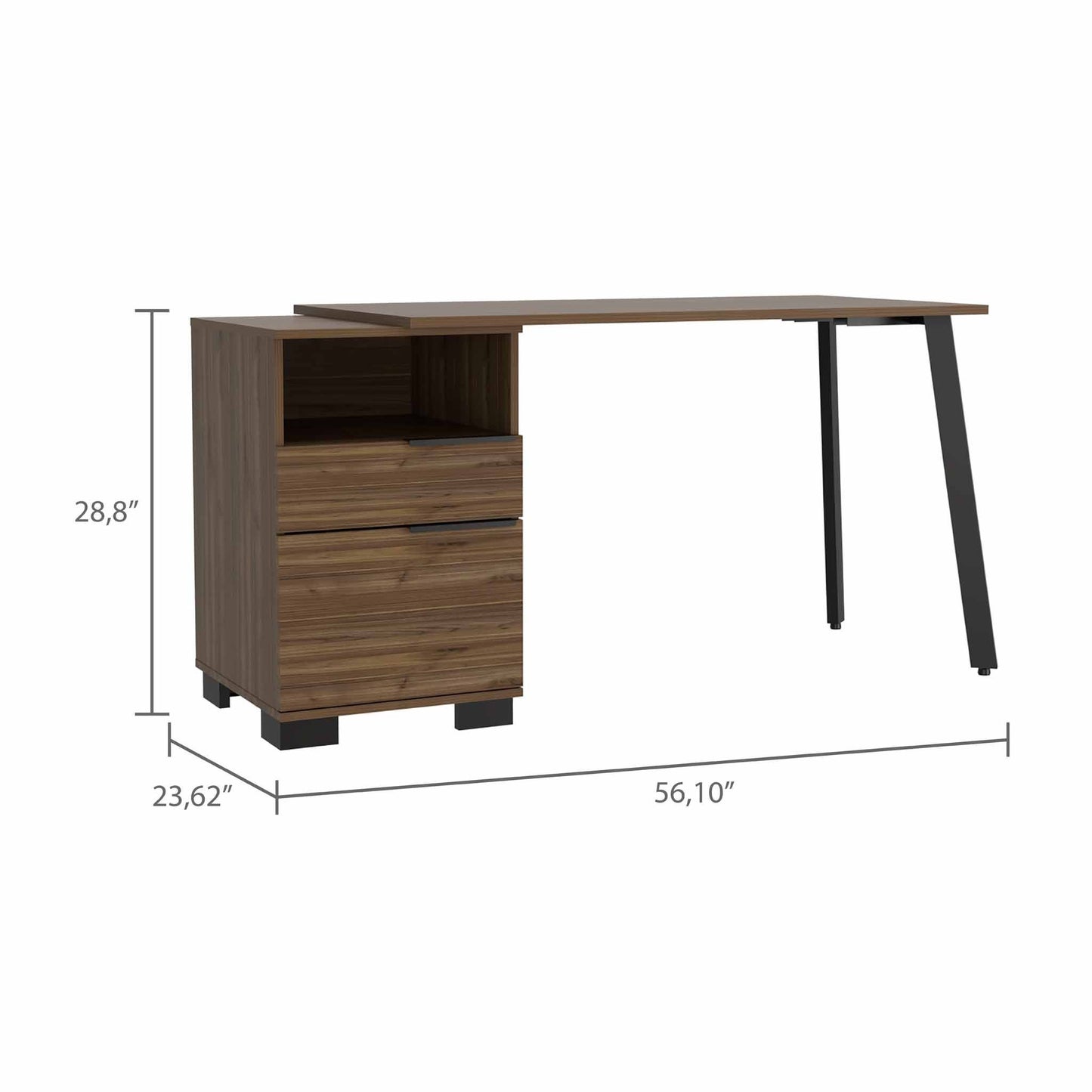 Contempo Flair Mahogany and Black Office Desk