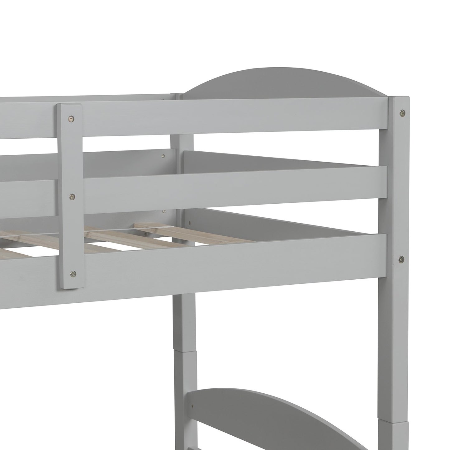 Gray Twin Contemporary Manufactured Wood and Solid Wood Bunk Bed