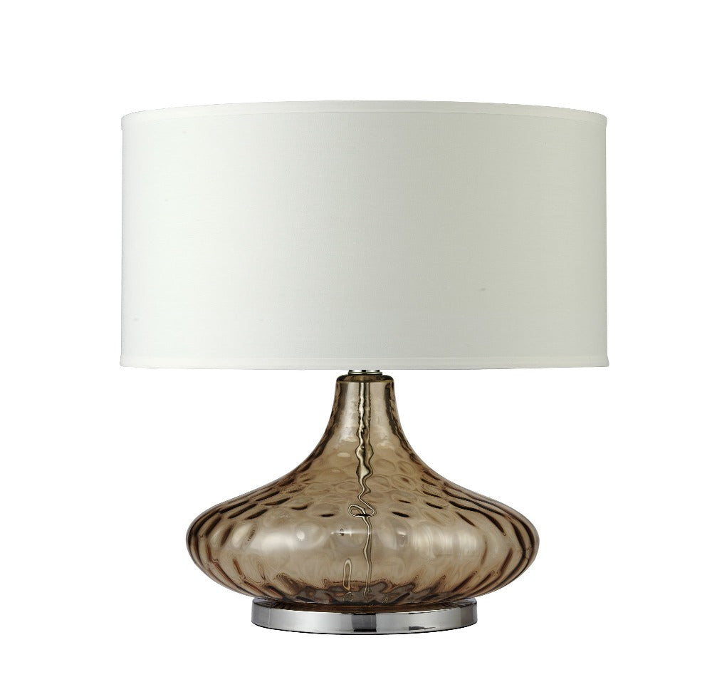 Brown Textured Glass Table Lamp