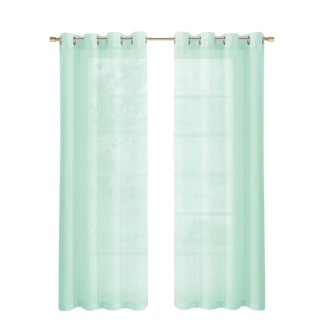 Set of Two 84"  Aqua Solid Modern Window Panels