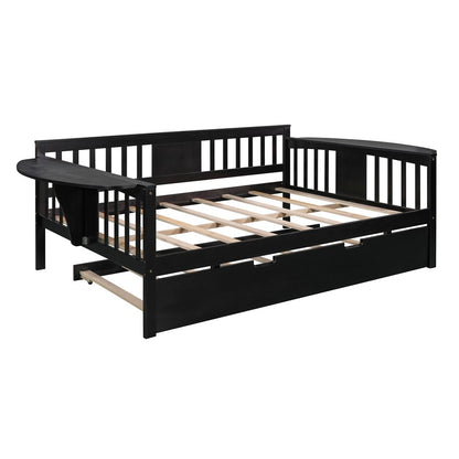 Espresso Solid and Manufactured Wood Bed with Trundle