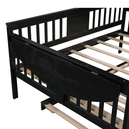 Espresso Solid and Manufactured Wood Bed with Trundle