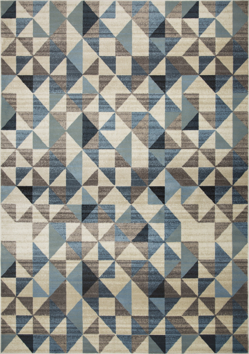 5' X 8' Blue Geometric Dhurrie Area Rug