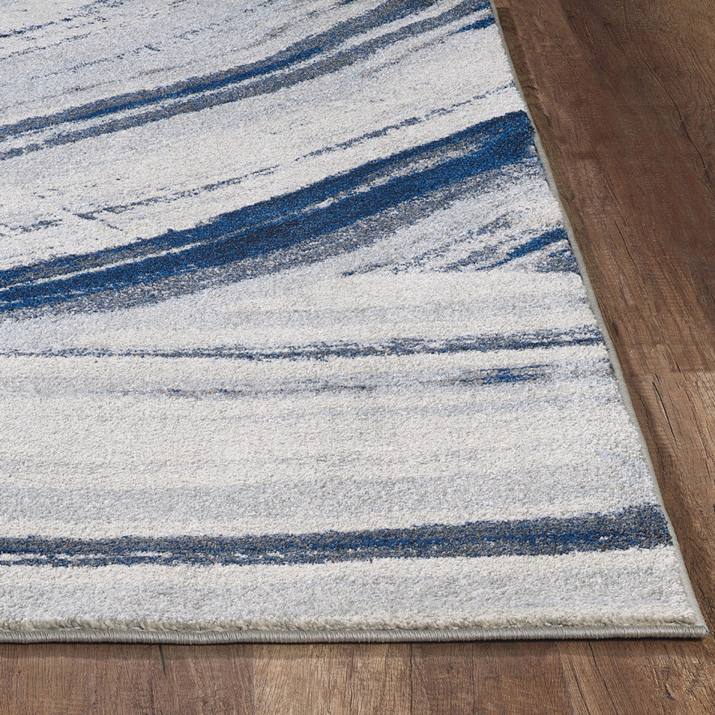 3' X 5' Blue Abstract Dhurrie Area Rug