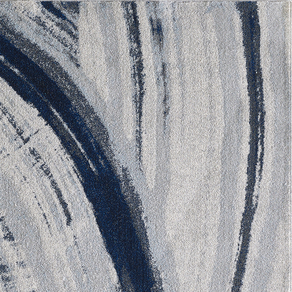 3' X 5' Blue Abstract Dhurrie Area Rug