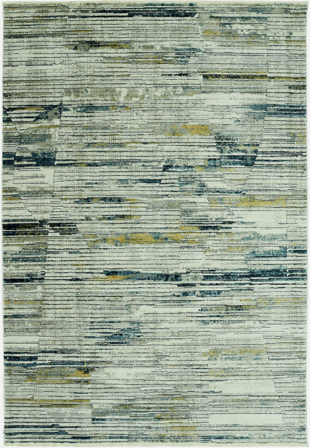 8' Blue And Ivory Abstract Dhurrie Runner Rug