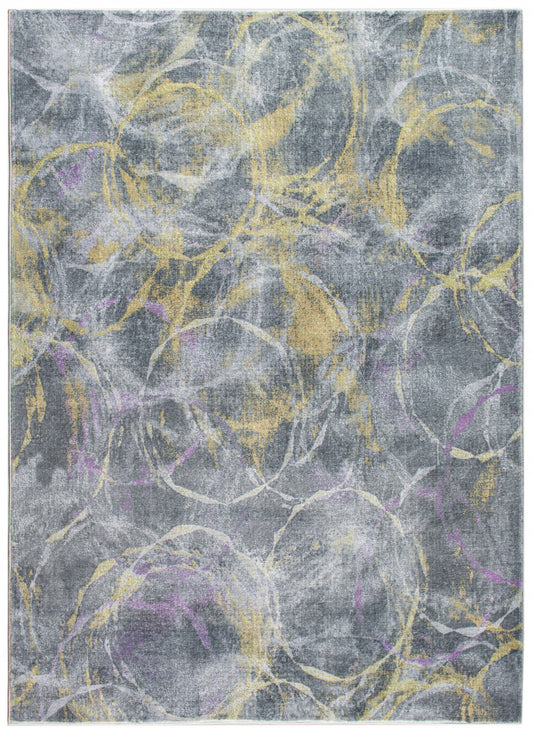 8' X 10' Gray Abstract Dhurrie Area Rug