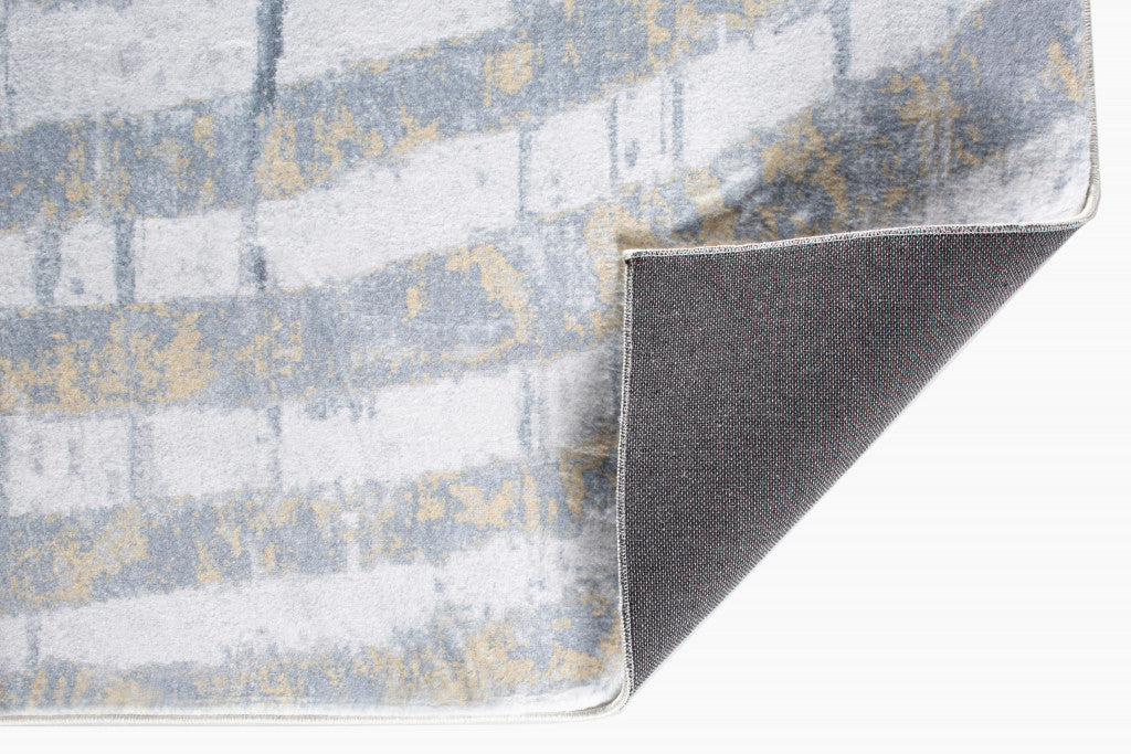 8' X 10' Gray Abstract Dhurrie Area Rug