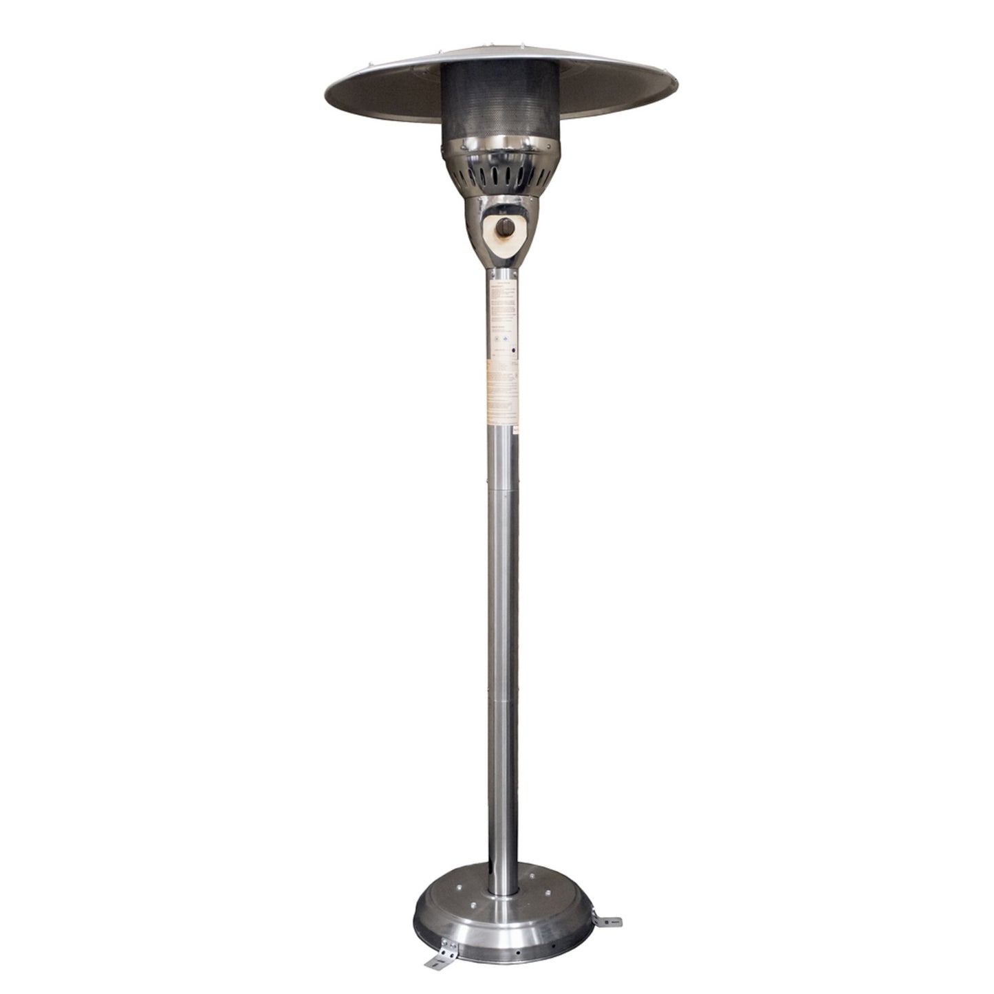 41000 BTU Silver Steel Natural Gas Cylindrical Pole Standing Patio Heater