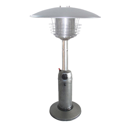 11000 BTU Silver Steel Propane Cylindrical Pole Tabletop Patio Heater