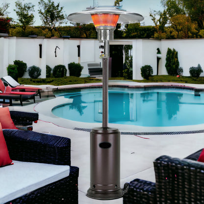 40000 BTU Bronze Steel Propane Cylindrical Pole Standing Patio Heater