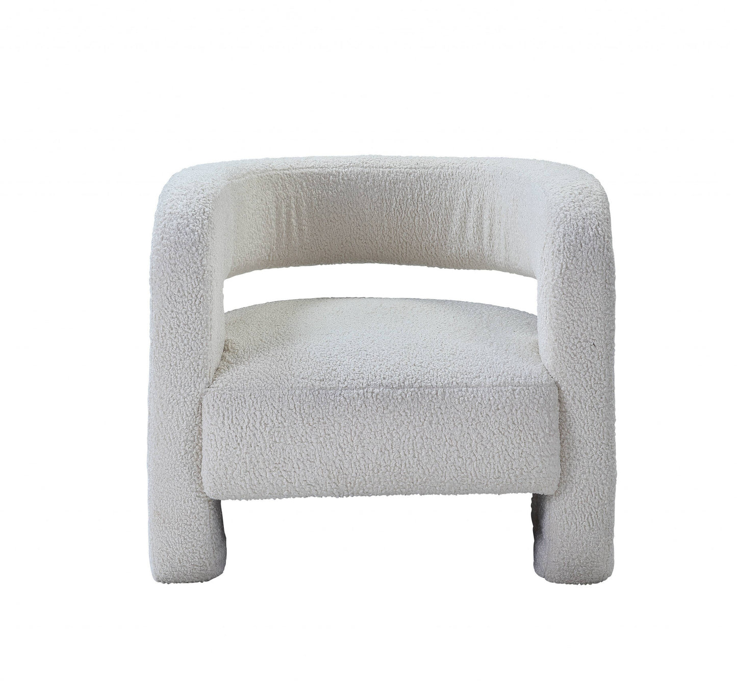 32" White Sherpa Solid Color Barrel Chair