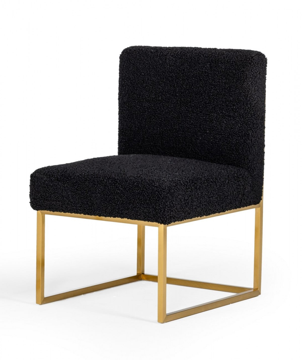 Set Of Two 23" Black And Gold Solid Color Parsons Chair