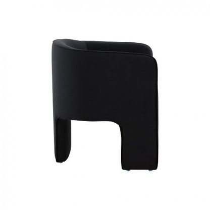 24" Black Velvet Mod Three Leg Arm Chair