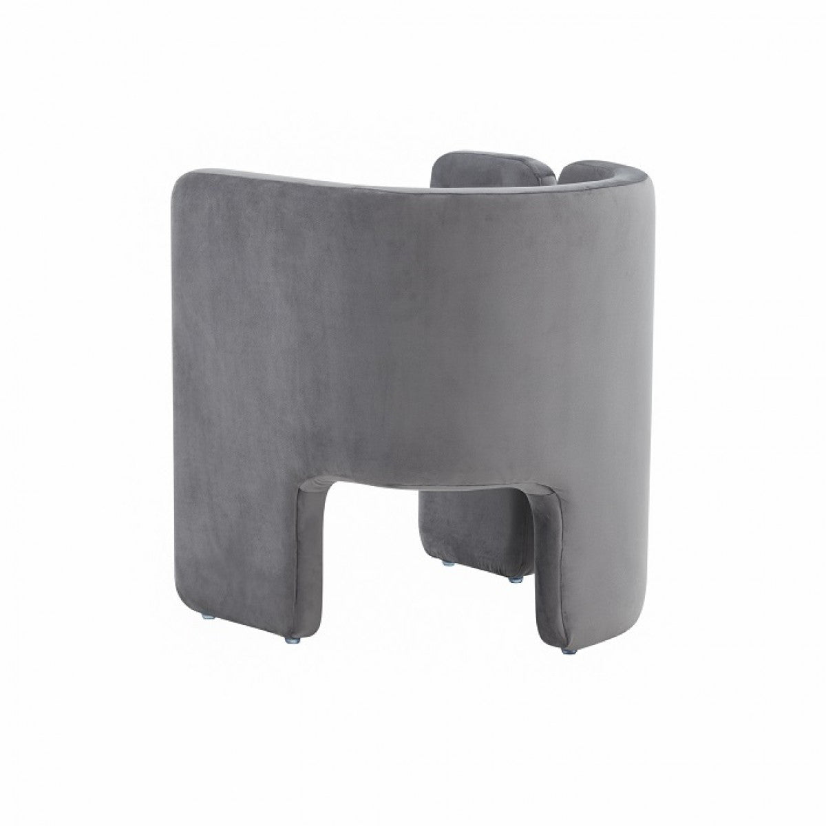 24" Grey Velvet Asymmetrical Base Arm Chair