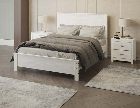 White Solid Wood Twin Bed Frame