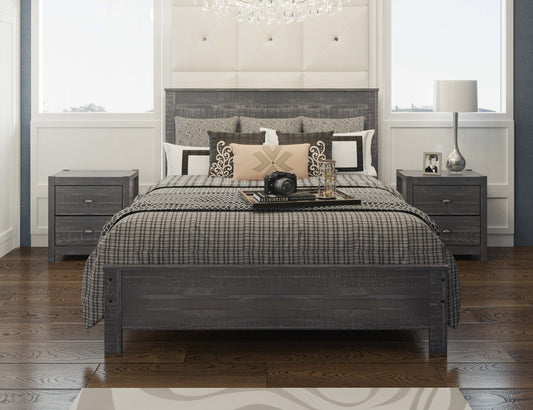 Solid Wood Twin Grey Bed Frame