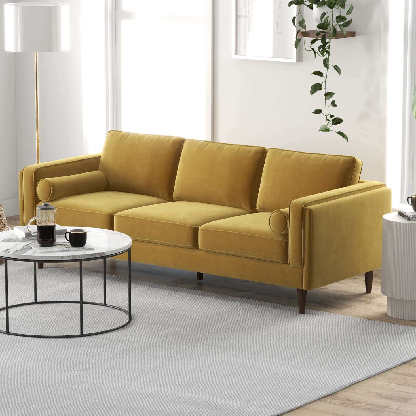 Amber Sofa - Gold Velvet | Ashcroft Furniture | Houston TX | The Best Drop shipping Supplier in the USA