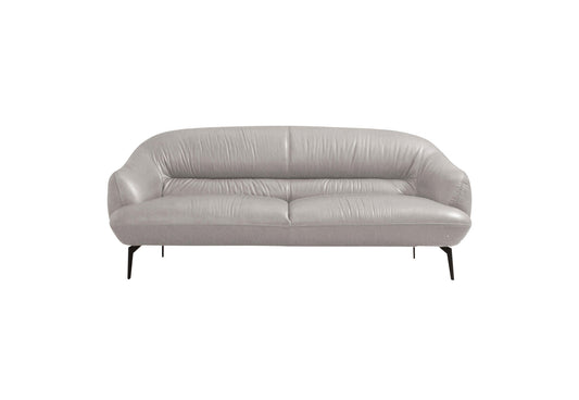 66" Gray And Black Leather Love Seat