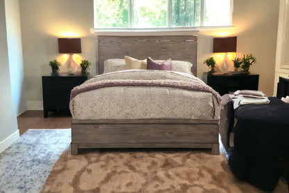 Gray Solid and Manufactured Wood King Bed