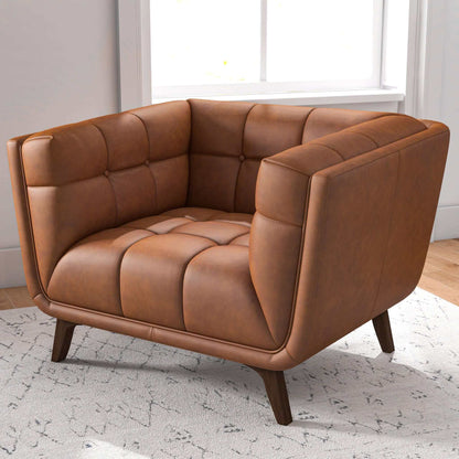 Addison Lounge Chair - Tan Leather | Ashcroft Furniture | Houston TX | The Best Drop shipping Supplier in the USA