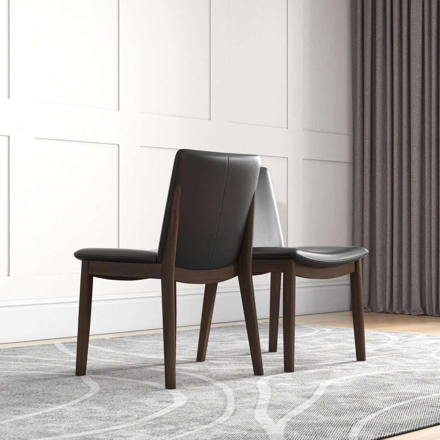 Laura Mid-Century Modern Solid Wood Dining Chair (Set of 2)