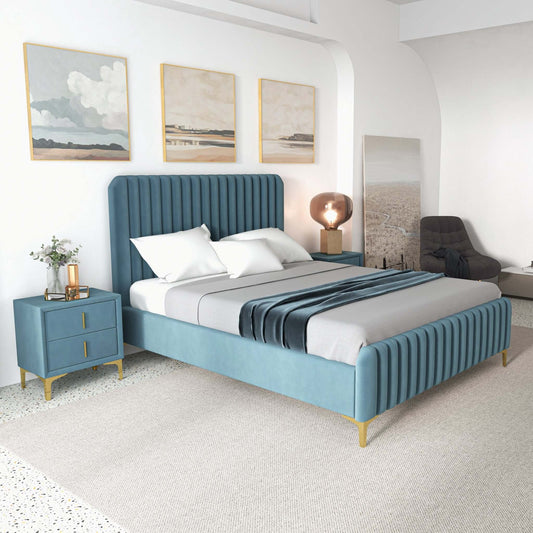 Bethany Velvet Upholstered Platform Bed