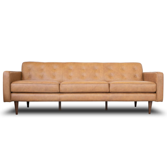 Giselle Genuine Leather Sofa in Tan