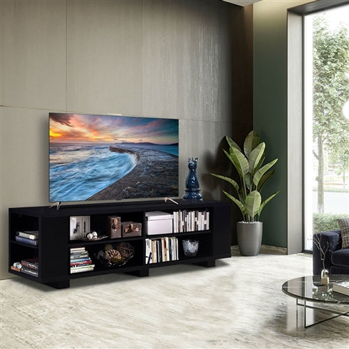 Modern Entertainment Center in Wood Finish - Holds up to 60-inch TV