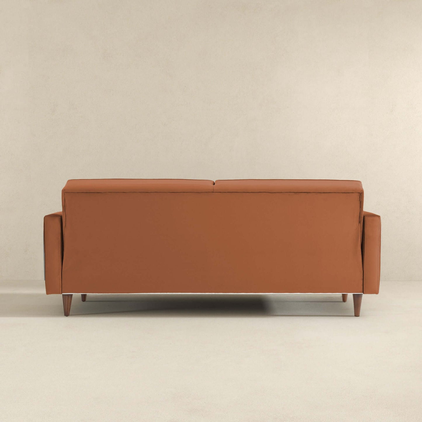 Baneton Modern Burnt Orange Velvet Sleeper Sofa