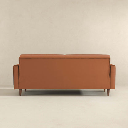 Baneton Modern Burnt Orange Velvet Sleeper Sofa