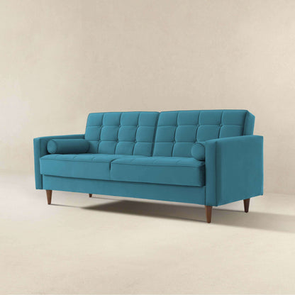 Baneton Modern Teal Velvet Sleeper Sofa